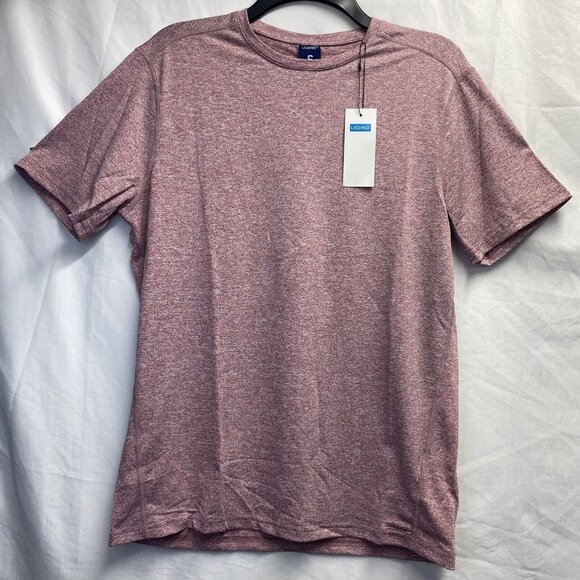 LEDING Athletic Crew Neck Short Sleeve T-Shirt Men Small Red/Black 2Pack New - Picture 1 of 16